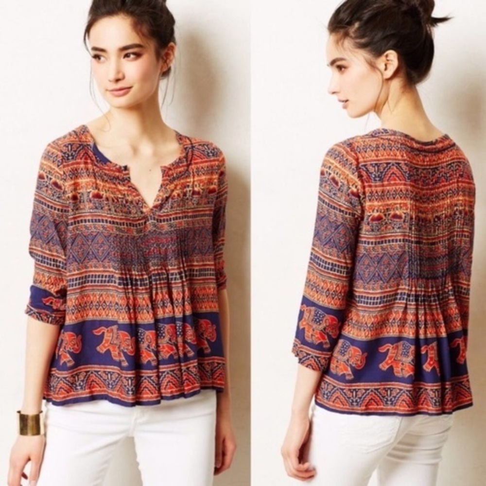 Vanessa Virginia Womens 0 Mahdia Elephant Blouse